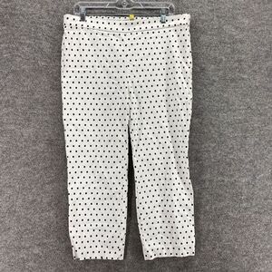 Jules & Leopold Pants Women XL White Polka Dot High Rise Flat Front Chino Casual